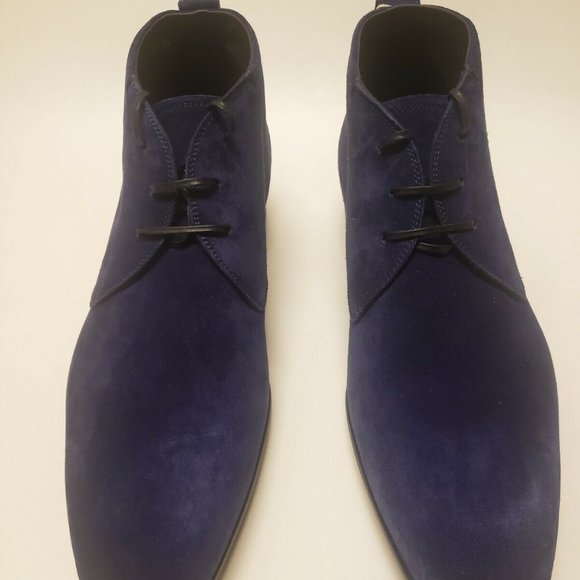 Salvatore Ferragamo Dufur Blue Suede Ankle Boots main image 6